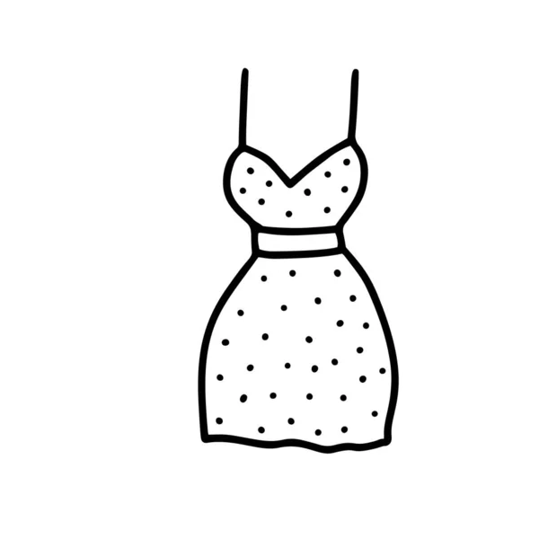 Sommer-Frauenkleid mit offenen Schultern — Stockvektor