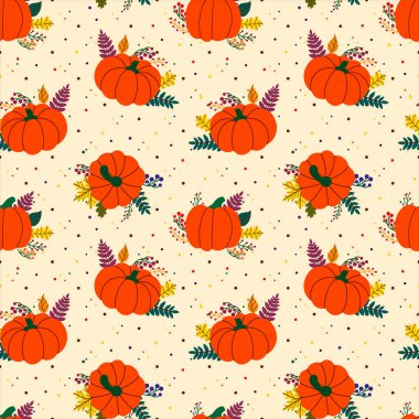 Balkabağı ve yaprak deseni