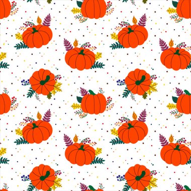 Balkabağı ve yaprak deseni