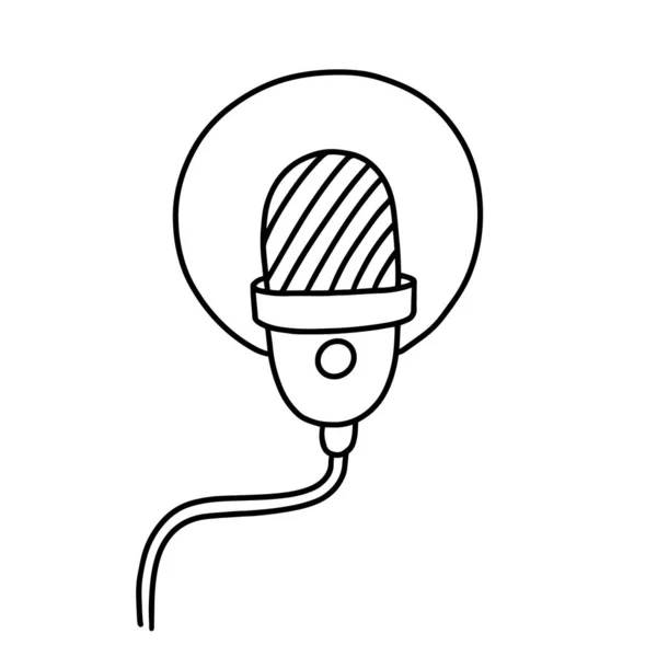 Мікрофон в стилі Doodle — стоковий вектор