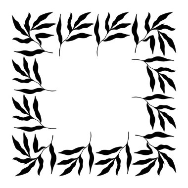 kare botanik çerçevesi. Vektör İllüstrasyonu 