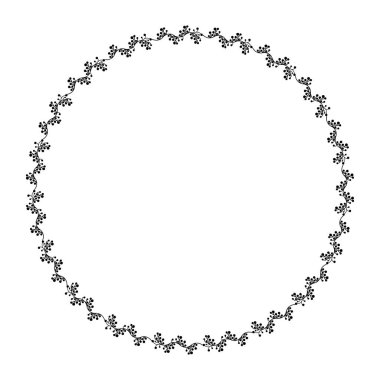 Botanik çerçeveyi çember yapın. Vektör İllüstrasyonu 