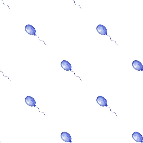 Vzor s modrými balónky.Narozeninový vzor — Stock fotografie