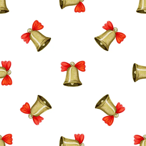 Płynny wzór z dzwonkiem świątecznym — Zdjęcie stockowe