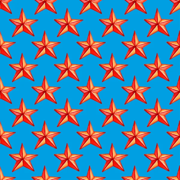 Płynny wzór z czerwonymi gwiazdami. Świąteczny wzór świąteczny — Zdjęcie stockowe