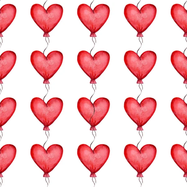 Muster mit Herz Luftballons. Valentinstag Muster — Stockfoto