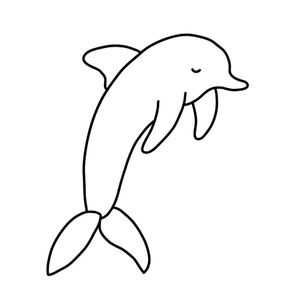 Delfin.Vektor illusztráció a stílus egy firka — Stock Vector