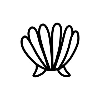 Deniz kabuğu. Karalama biçiminde vektör illüstrasyonu 