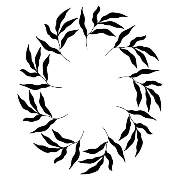 Moldura botânica oval. Ilustração vetorial — Vetor de Stock