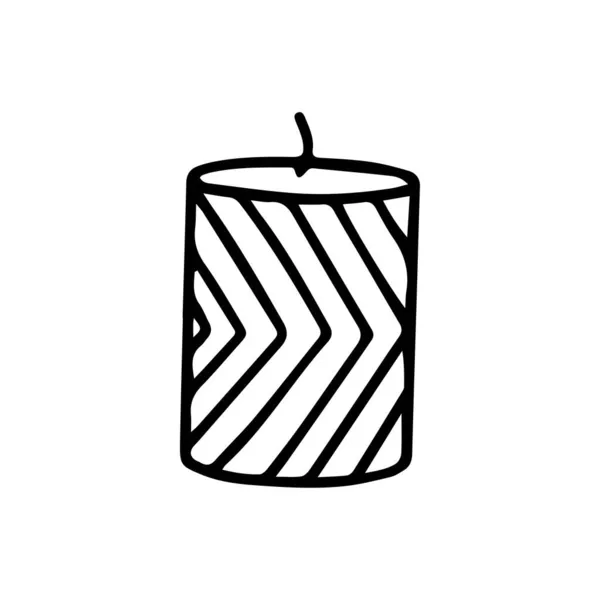 Brennende Kerze. Handgezeichnete Vektorillustration im Doodle-Stil — Stockvektor