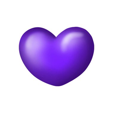 Beyaz arka planda mor kalp. Sevgililer Günü tasarımı 