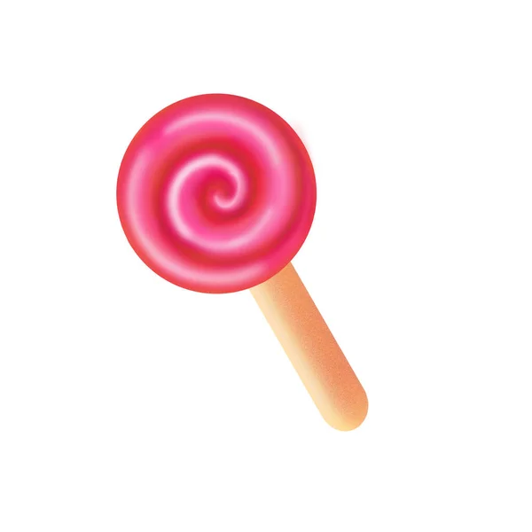 Bright red lollipop on stick — Stock Photo, Image