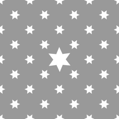 Beyaz yıldızların kusursuz deseni. vektör illüstrasyonu