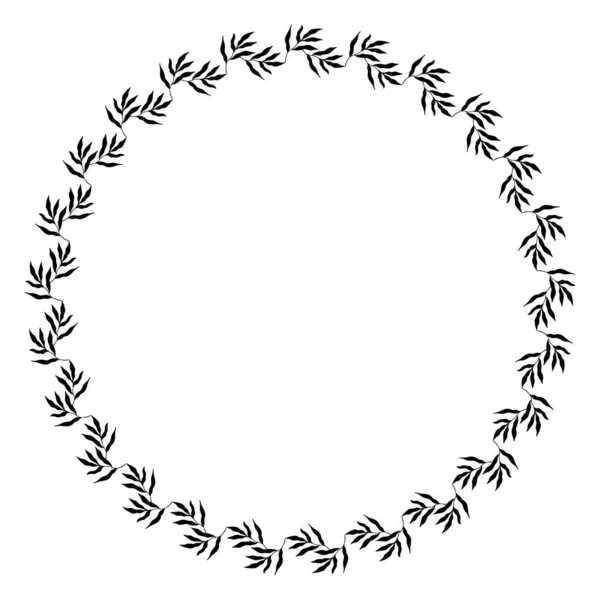 Moldura botânica circular. Ilustração vetorial —  Vetores de Stock