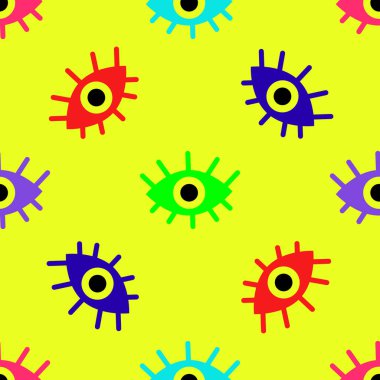 Soyut gözlerin parlak deseni. Vektör 