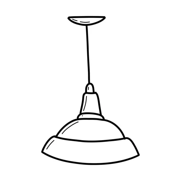 Esboço lâmpada de teto. Ilustração vetorial — Vetor de Stock