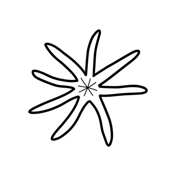 Starfish sketch. Vector illustration in the style of a doodle — Stock Vector