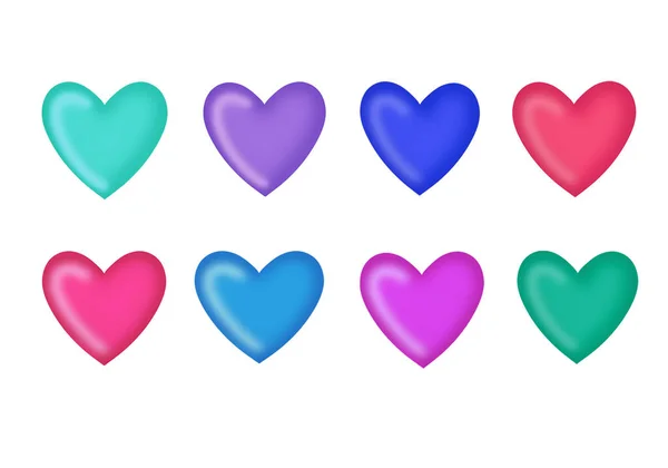 Set of colorful hearts. Valentines Day design — Stock Photo, Image