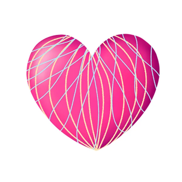 Coração rosa sobre um fundo branco. Dia dos Namorados design — Fotografia de Stock