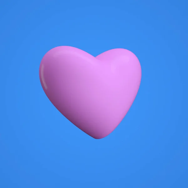 Ilustração 3D do coração roxo — Fotografia de Stock