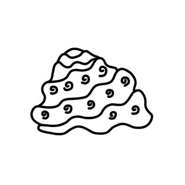 Deniz kabuğu. Karalama biçiminde vektör illüstrasyonu 