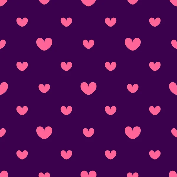 Pink hearts on a dark background. seamless pattern — Stock Photo, Image