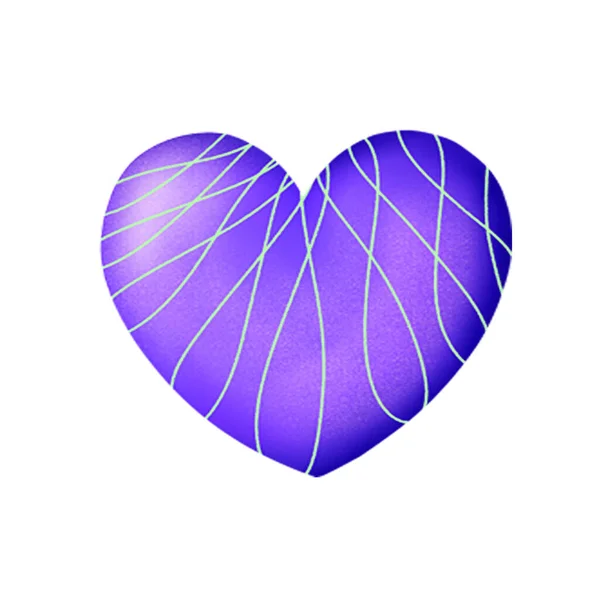 紫色的心脏在白色的背景。情人节设计 — 图库照片