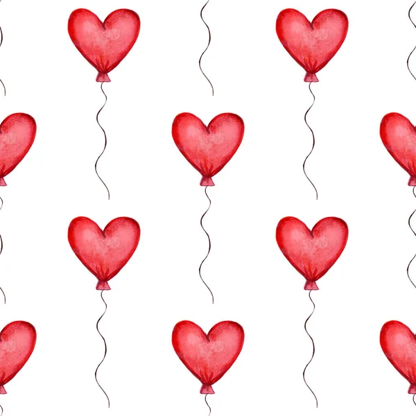 Padrão com balões cardíacos.Padrão Dia dos Namorados — Fotografia de Stock