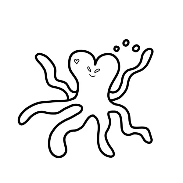 Roztomilé medúzy. Vektorové ilustrace ve stylu čmáranice — Stockový vektor