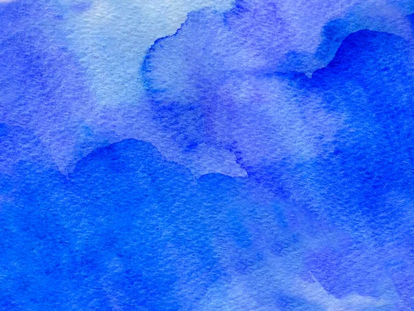 Синій акварельний фон з плямами, крапками, розмитими колами — стокове фото