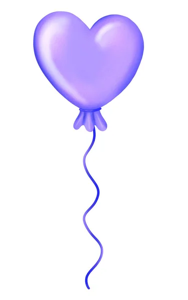Violet balloon in the shape of a heart — Fotografia de Stock
