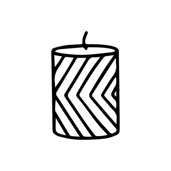 Brännande ljus. Handritad vektor illustration i doodle stil — Stock vektor