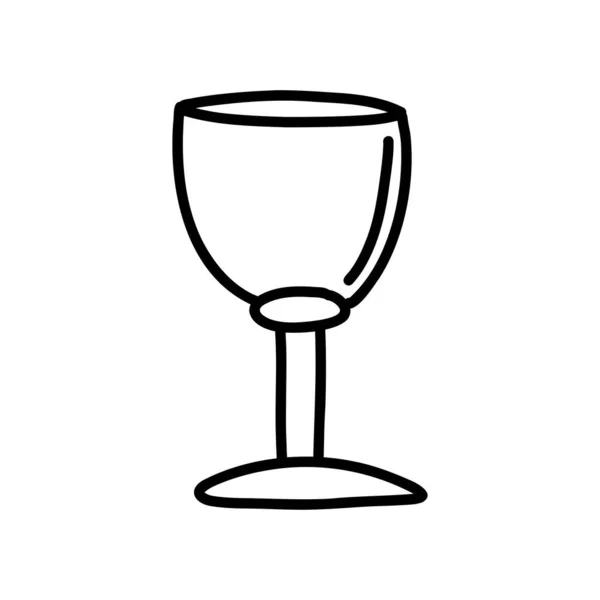 Copo de vinho. Ilustração vetorial no estilo de um doodle —  Vetores de Stock