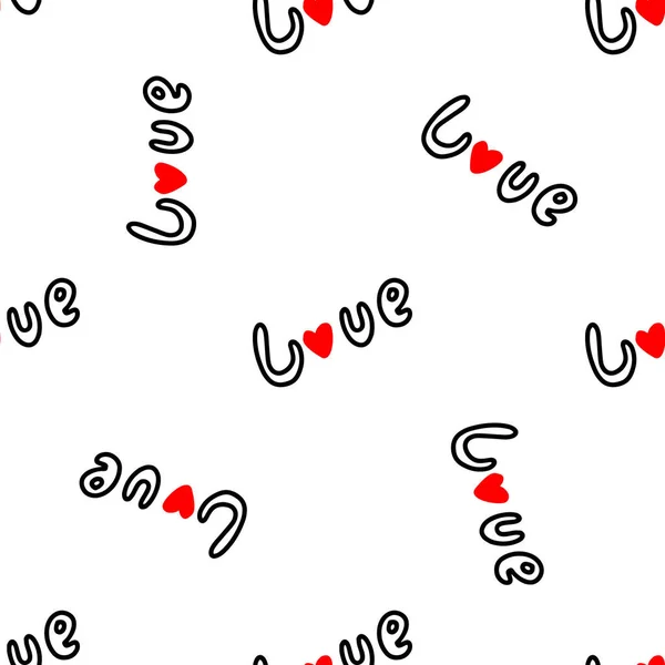 Płynny wzór z napisem "miłość". Ilustracja wektora — Wektor stockowy