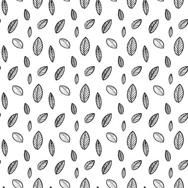 Scandinavian pattern,Black and white digital paper,.Leaves and flowers pattern