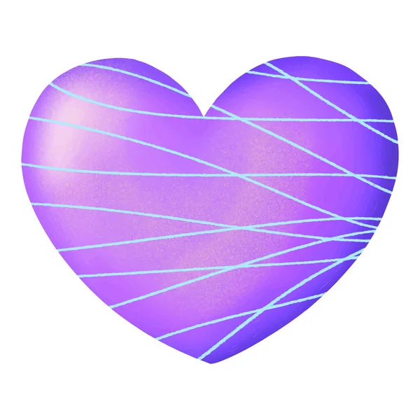 Purple nk heart on a white background. Valentines Day design — Wektor stockowy