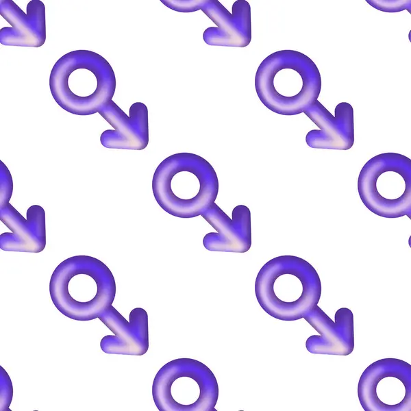 Patrón sin costura de púrpura símbolo de género masculino —  Fotos de Stock