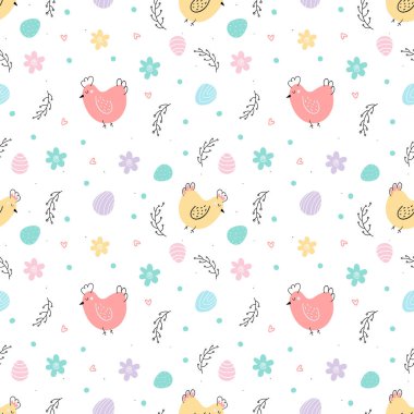 tavuk ve yumurta Paskalya arka plan 