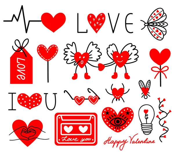 Ensemble d'icônes vectorielles pour la Saint Valentin — Image vectorielle