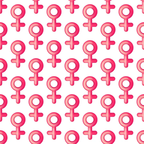 Seamless pattern of pink female gender symbol — стоковое фото