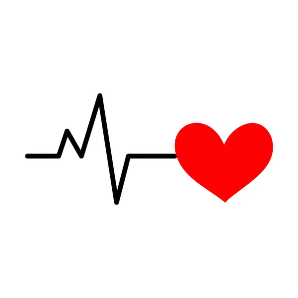 Heart icon with heartbeat symbol — Vetor de Stock