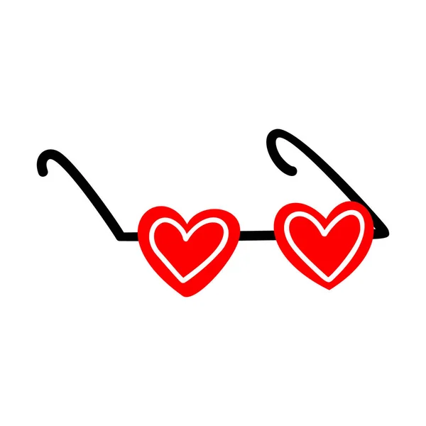 Glasses in with glasses in the shape of a heart. Icon for Valentines Day — Archivo Imágenes Vectoriales