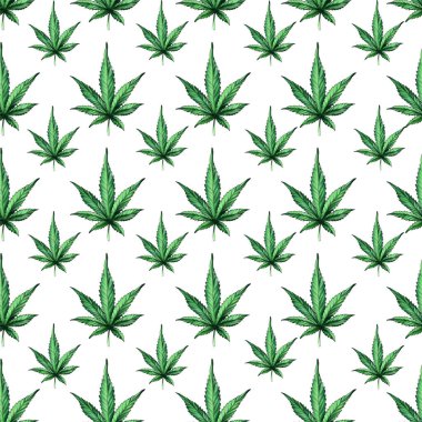 Seamless pattern of cannabis leaves.Ganja pattern