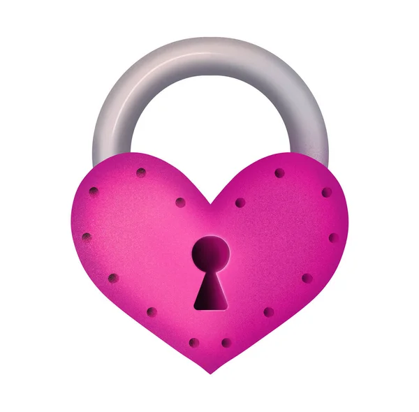 Pink heart-shaped lock. Design for Valentines Day — ストック写真