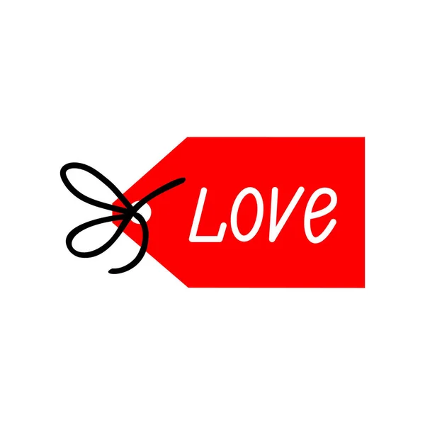 Etiqueta vermelha para Valentines Day.Vector ilustração —  Vetores de Stock