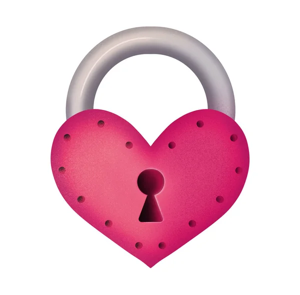 Pink heart-shaped lock. Design for Valentines Day — 图库照片