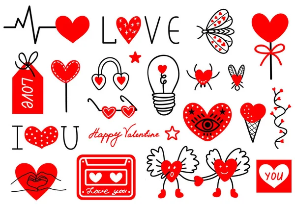 Set of vector icons for Valentines Day — Vetor de Stock
