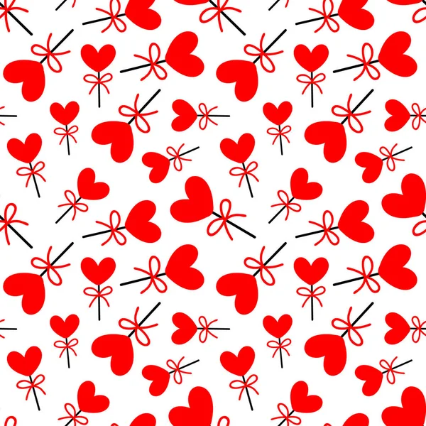 Naadloos patroon met snoep voor Valentijnsdag. Vectorillustratie — Stockvector