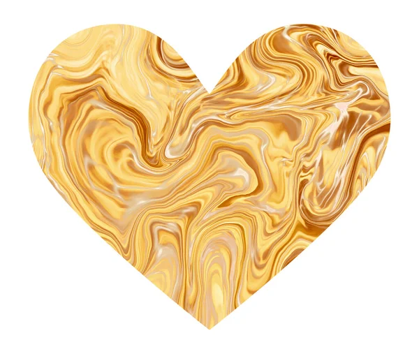 Coração de mármore dourado. Design para o Dia dos Namorados — Fotografia de Stock