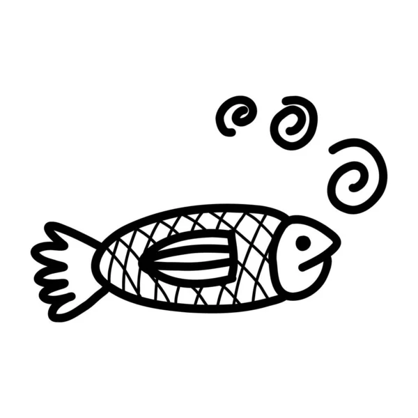 Aranyos hal. Vektor illusztráció a stílus egy firka — Stock Vector